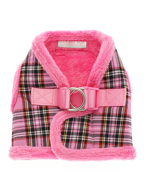 Urban Pup Luxury Fur Lined Pink Tartan Harness - Premium hondentuig > honden harnas from Urban Pup - Just €28.99! Shop now at Frenkiezdogshop