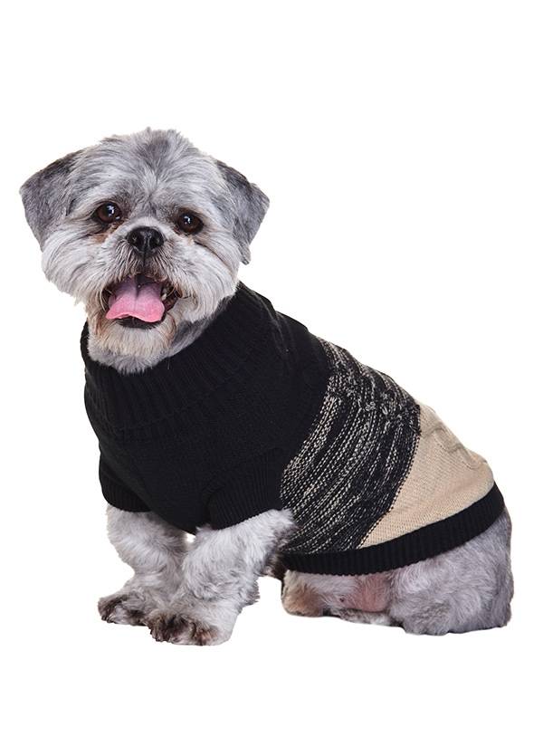 Urban Pup Donegal Black & Brown Ribbed Sweater - Premium Hondenkleding > Hondentrui from Urban Pup - Just €24.99! Shop now at Frenkiezdogshop