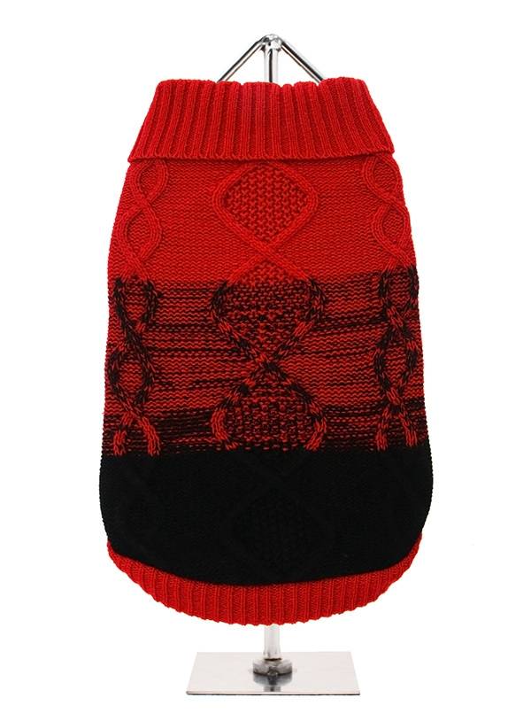 Urban Pup Donegal Red & Black Ribbed Sweater - Premium Hondenkleding > Hondentrui from Urban Pup - Just €24.99! Shop now at Frenkiezdogshop