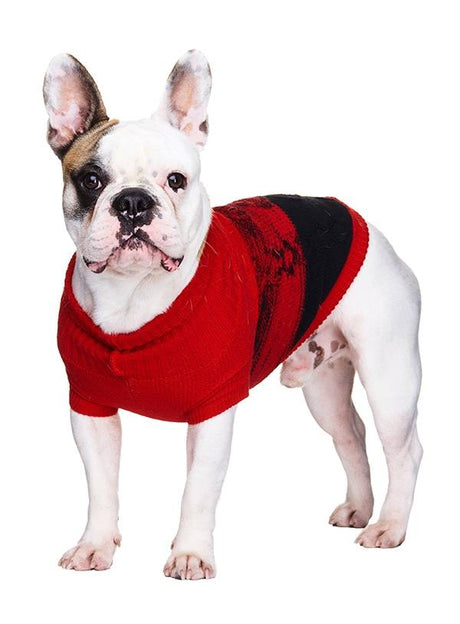 Urban Pup Donegal Red & Black Ribbed Sweater Hondenkleding > Hondentrui X - Small