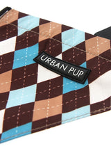 Urban Pup Brown & Blue Argyle Bandana - Premium Hondenkleding > bandana from Urban Pup - Just €14.99! Shop now at Frenkiezdogshop