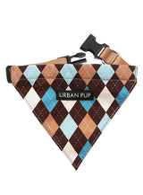 Urban Pup Brown & Blue Argyle Bandana - Premium Hondenkleding > bandana from Urban Pup - Just €14.99! Shop now at Frenkiezdogshop