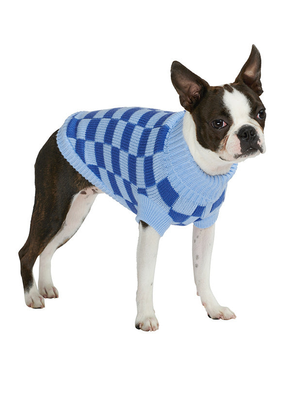 Urban Pup Checkerboard Blue Sweater - Premium Hondenkleding > Hondentrui from Urban Pup - Just €24.99! Shop now at Frenkiezdogshop