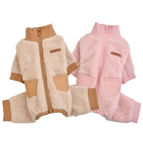 Puppia Titus Onesie beige Hondenkleding > Hondenpyjama Small