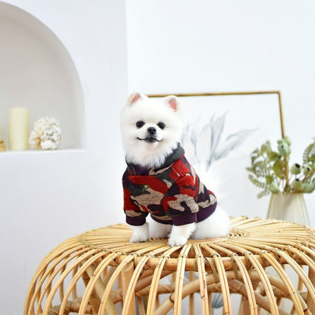 Puppia Colonel Hoodie Wine Camo Hondenkleding > Hondentrui Small