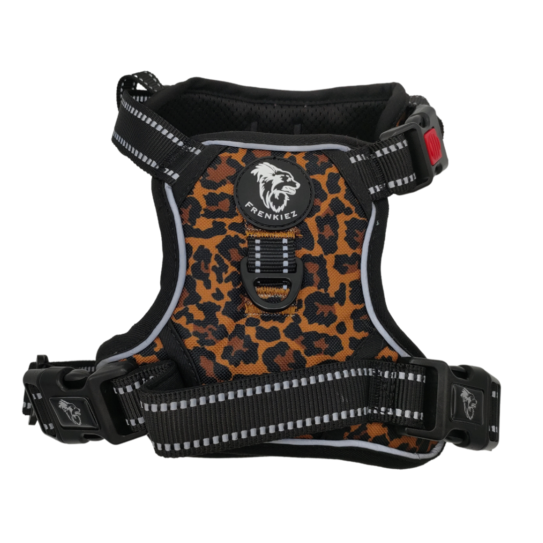 Frenkiez reflective Y tuig no pull dogharness Dark Leopard - Premium hondentuig > honden harnas from Frenkiez - Just €34.99! Shop now at Frenkiezdogshop