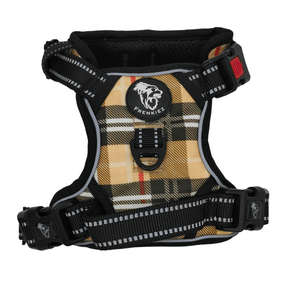Frenkiez reflective Y tuig no pull dogharness barkberry beige hondentuig > honden harnas > Y tuigen X - Small