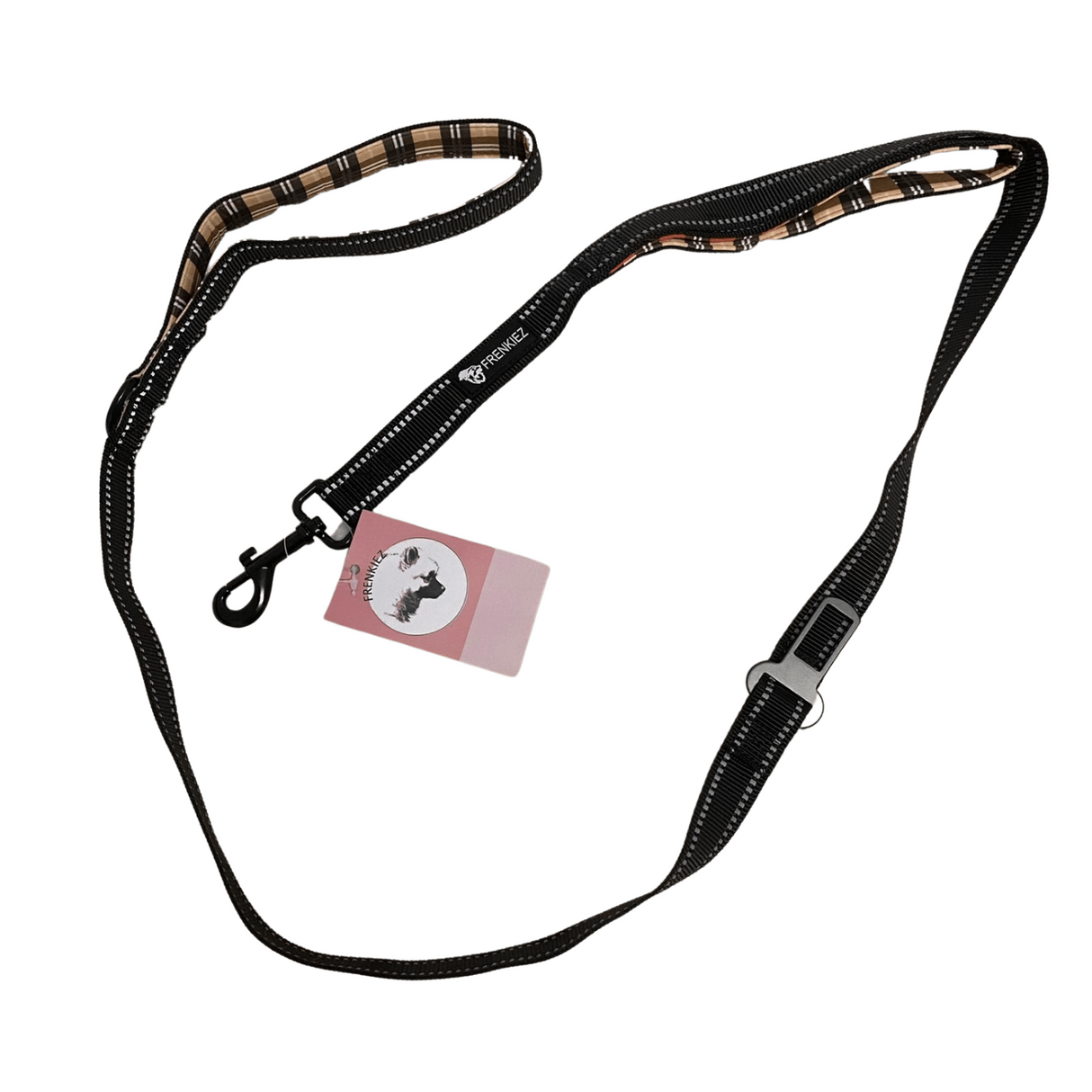 Frenkiez reflective dog leash Barkberry Beige - Premium hondenriem > hondenlijn from Frenkiez - Just €18.99! Shop now at Frenkiezdogshop