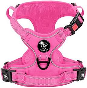 Frenkiez Y tuig dogharness reflective Pink ( matching straps ) hondentuig > honden harnas > Y tuigen Small