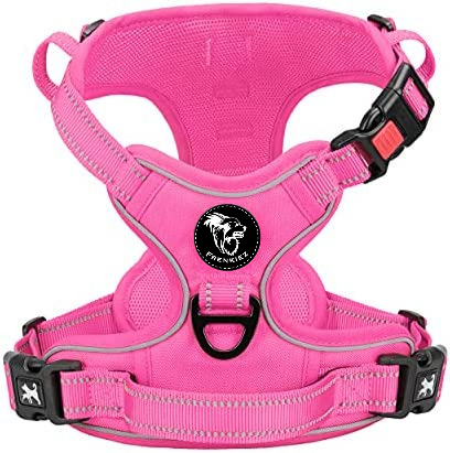 Frenkiez Y tuig dogharness reflective Pink ( matching straps ) - Premium Frenkiez from Frenkiez - Just €34.99! Shop now at Frenkiezdogshop