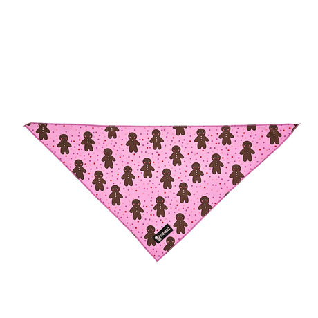 Frenkiez Christmas Bandana Pink Gingerbread Man Hondenkleding > bandana Small