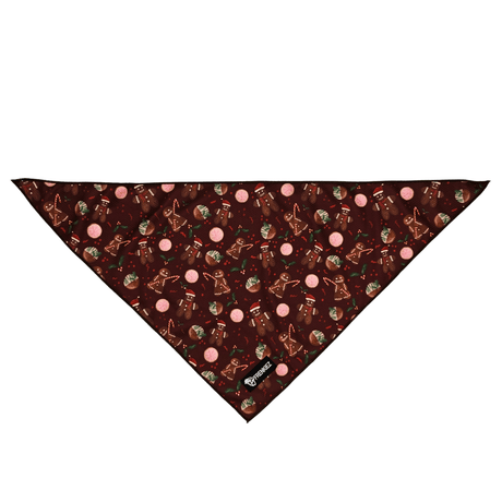 Frenkiez Christmas Bandana Brown Gingerbread Man Hondenkleding > bandana Small
