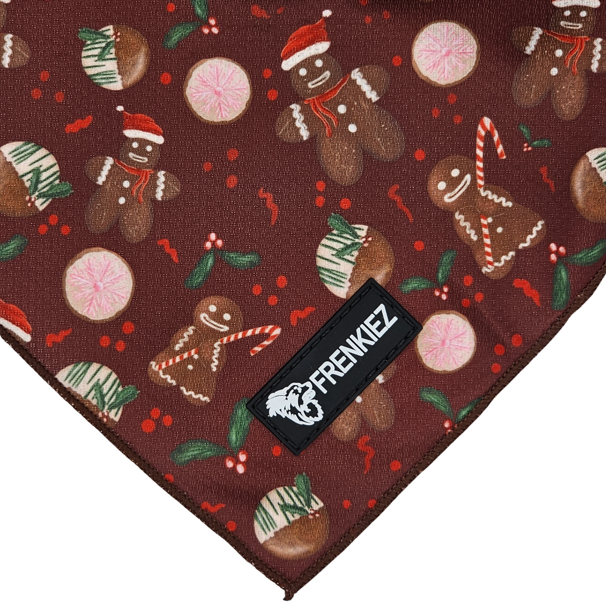 Frenkiez Christmas Bandana Brown Gingerbread Man - Premium Hondenkleding > bandana from Frenkiez - Just €9.99! Shop now at Frenkiezdogshop