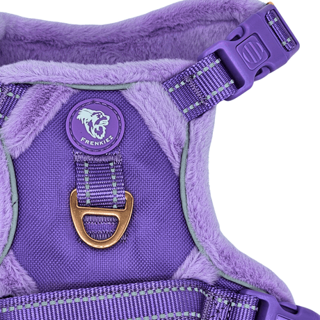 Frenkiez Teddy reflective Y tuig no pull dogharness Luxury Lila hondentuig > honden harnas > Y tuigen X - Small