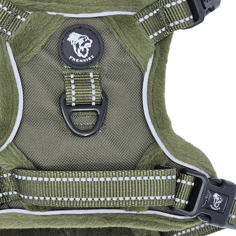 Frenkiez Teddy Reflective Y Tuig No Pull - Army Green Hondenharnas hondentuig > honden harnas > Y tuigen X - Small