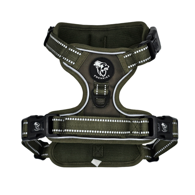 Frenkiez reflective Y tuig no pull dogharness New Army Green - Premium hondentuig > honden harnas from Frenkiez - Just €39.99! Shop now at Frenkiezdogshop