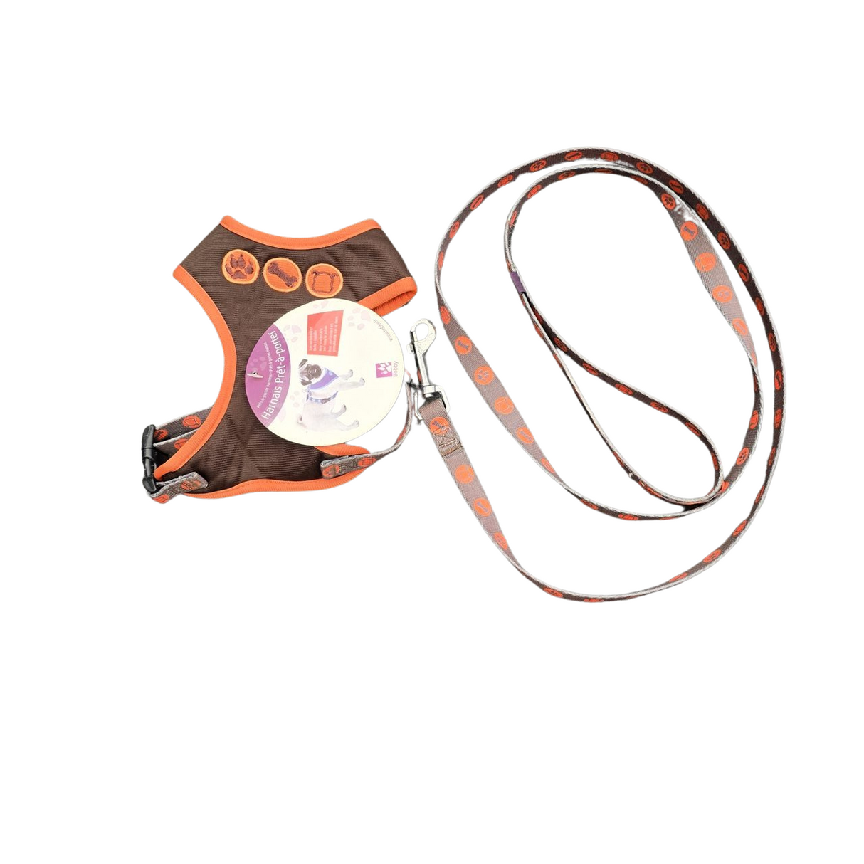 Bobby bones harness soft en lijn set Brown Small - Premium hondentuig > honden harnas from Bobby - Just €10! Shop now at Frenkiezdogshop