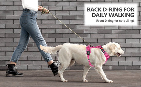 Frenkiez Y tuig dogharness reflective Pink ( matching straps ) hondentuig > honden harnas > Y tuigen Small