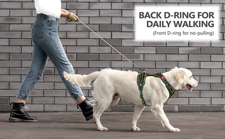 Frenkiez Y tuig dogharness reflective ( matching straps ) Military Green hondentuig > honden harnas > Y tuigen Small