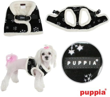 Puppia Vest Harness B Snowflake Black - Premium hondentuig > honden harnas from Puppia - Just €24.99! Shop now at Frenkiezdogshop