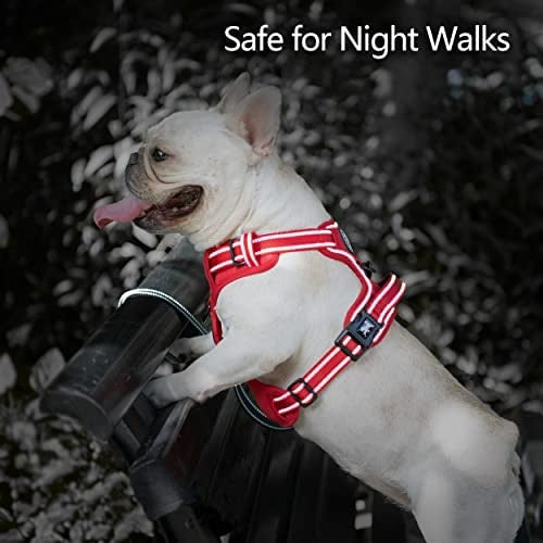 Frenkiez Y tuig dogharness reflective Red ( matching straps ) - Premium hondentuig > honden harnas from Frenkiez - Just €34.99! Shop now at Frenkiezdogshop