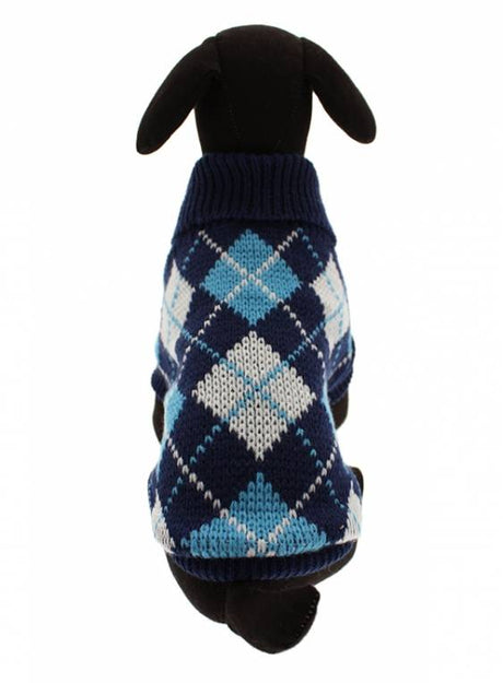 Urban Pup Blue Argyle Sweater Hondenkleding > Hondentrui Small