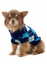 Urban Pup Blue Argyle Sweater - Premium Hondenkleding > Hondentrui from Urban Pup - Just €24.99! Shop now at Frenkiezdogshop