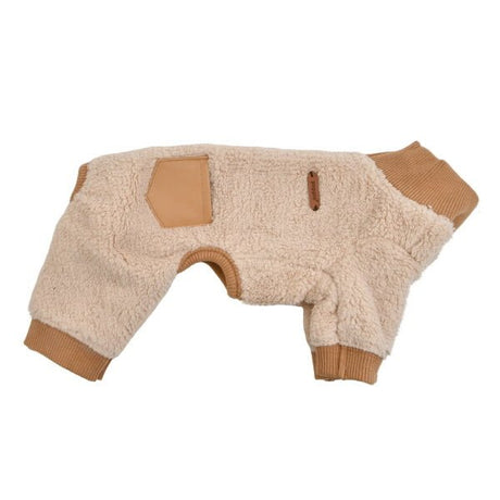 Puppia Titus Onesie beige Hondenkleding > Hondenpyjama Small