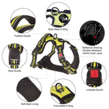 Frenkiez reflective no pull dog Y harness yellow/green ( XS & XL ) - Premium hondentuig > honden harnas from Frenkiez - Just €19.99! Shop now at Frenkiezdogshop