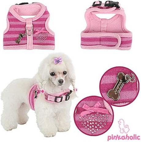 Pinkaholic Bubbly Pinka Harness Sky Blue & Indian Pink hondentuig > honden harnas > model B X - Small - Indian Pink