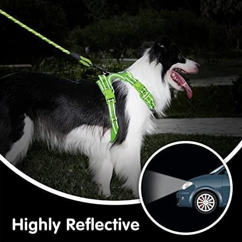 Frenkiez Y tuig dogharness reflective Neon Green ( matching straps ) - Premium hondentuig > honden harnas from Frenkiez - Just €34.99! Shop now at Frenkiezdogshop