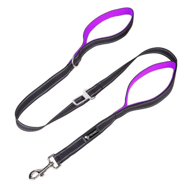 Frenkiez reflective dog leash carseatbelt Purple - Premium hondenriem > hondenlijn from Frenkiez - Just €18.99! Shop now at Frenkiezdogshop