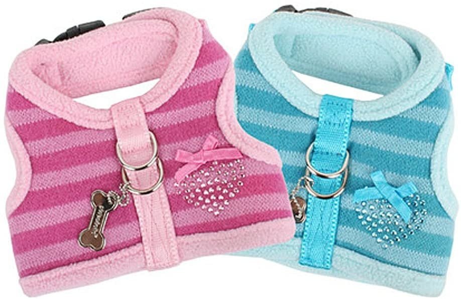 Pinkaholic Bubbly Pinka Harness Sky Blue & Indian Pink hondentuig > honden harnas > model B X - Small - Indian Pink