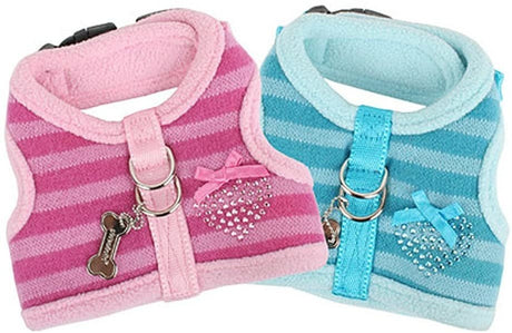 Pinkaholic Bubbly Pinka Harness Sky Blue & Indian Pink hondentuig > honden harnas > model B X - Small - Indian Pink