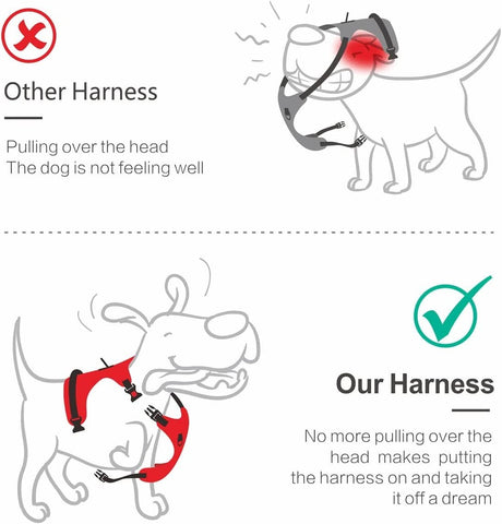 Frenkiez Y tuig dogharness reflective Pink ( matching straps ) hondentuig > honden harnas > Y tuigen Small