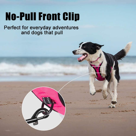 Frenkiez reflective no pull dog harness pink - Premium hondentuig > honden harnas from Frenkiez - Just €19.99! Shop now at Frenkiezdogshop