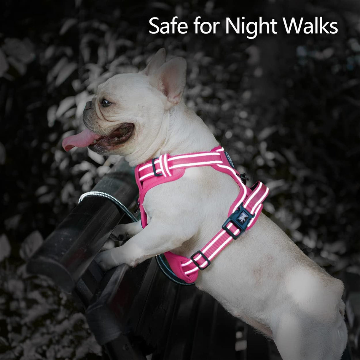 Frenkiez Y tuig dogharness reflective Pink ( matching straps ) - Premium hondentuig > honden harnas from Frenkiez - Just €34.99! Shop now at Frenkiezdogshop