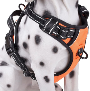 Frenkiez reflective no pull dog harness orange - Premium hondentuig > honden harnas from Frenkiez - Just €9.99! Shop now at Frenkiezdogshop