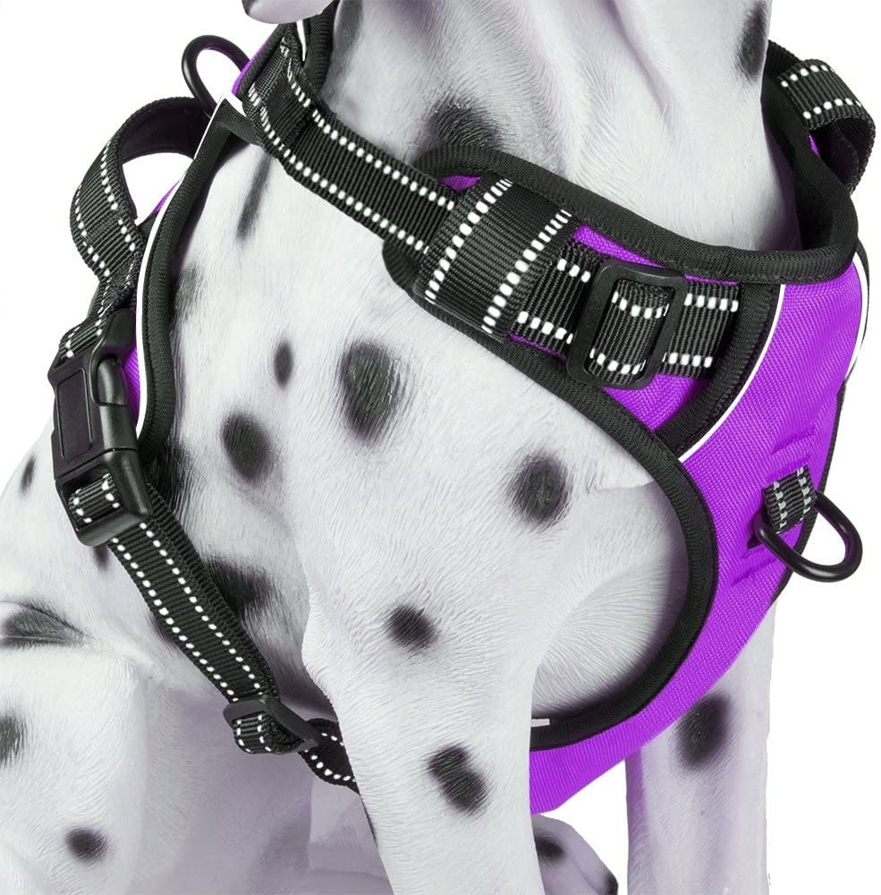 Frenkiez reflective no pull dog harness purple - Premium hondentuig > honden harnas from Frenkiez - Just €17.99! Shop now at Frenkiezdogshop