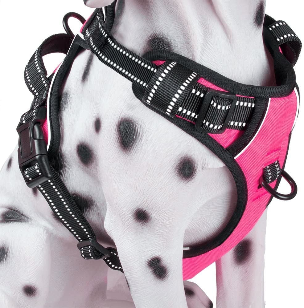 Frenkiez reflective no pull dog harness pink - Premium hondentuig > honden harnas from Frenkiez - Just €19.99! Shop now at Frenkiezdogshop