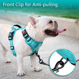 Frenkiez Y tuig dogharness reflective Mint Blue ( matching straps ) - Premium hondentuig > honden harnas from Frenkiez - Just €34.99! Shop now at Frenkiezdogshop