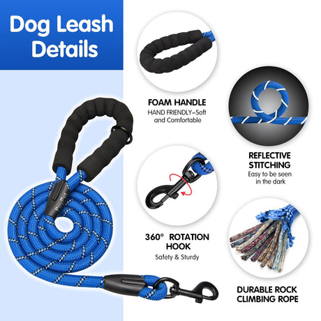 Frenkiez reflective dog leash Royal Blue - Premium hondenriem > hondenlijn from Frenkiez - Just €18.99! Shop now at Frenkiezdogshop