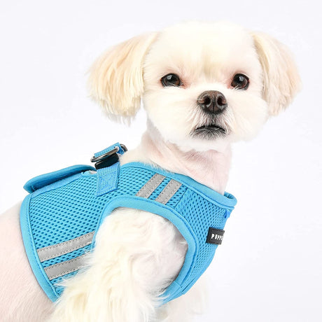 Puppia Soft Vest Harness PRO model B Skyblue hondentuig > honden harnas > model B Small