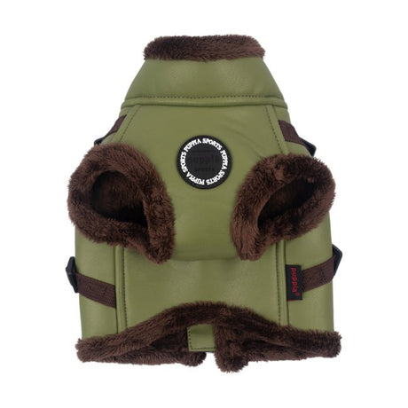 Puppia Wynter Vest Harness – Model V Olive hondentuig > honden harnas > overige modellen Small