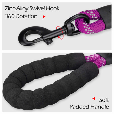 Frenkiez reflective dog leash purple - Premium hondenriem > hondenlijn from Frenkiez - Just €18.99! Shop now at Frenkiezdogshop