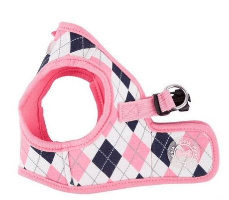 Puppia Argyle Harness model B Pink ( XL ) hondentuig > honden harnas > model B Small