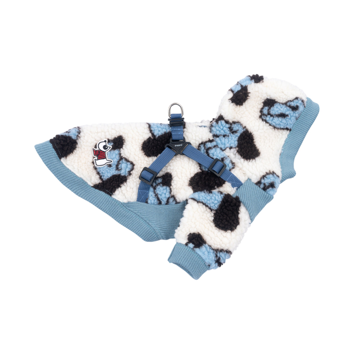 Puppia Max Hoody Jacket Harness Blue- Warm Hondenjasje met Geïntegreerd Tuig