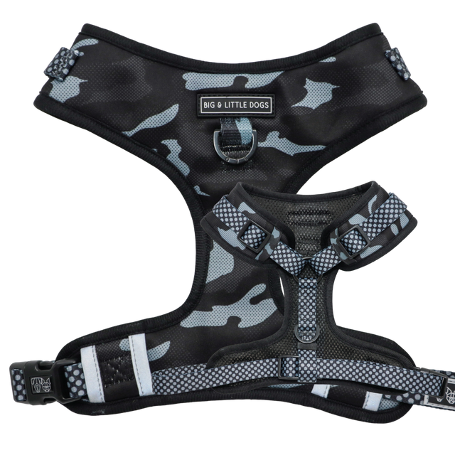 Big and Little Dogs Adjustable dog harness Black Camo - Premium hondentuig > honden harnas from Big and Little Dogs - Just €25.99! Shop now at Frenkiezdogshop