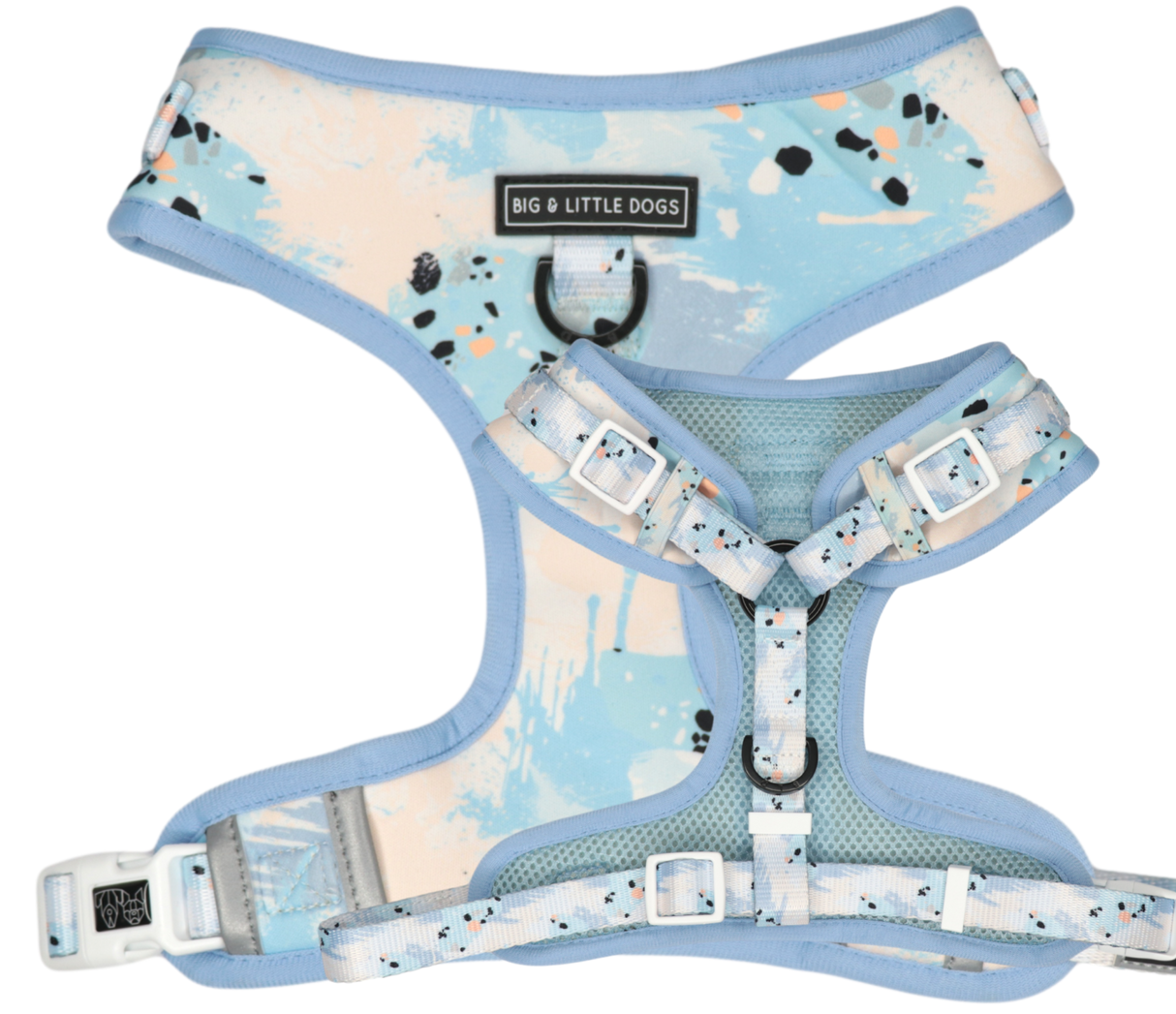 Big and Little Dogs Adjustable dog harness Blue Splatter Terrazzo - Premium hondentuig > honden harnas from Big and Little Dogs - Just €25.99! Shop now at Frenkiezdogshop