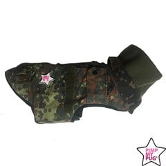 Pimp My Pug Military Coat ( ALLEEN SMALL ) Hondenkleding > hondenjas Small